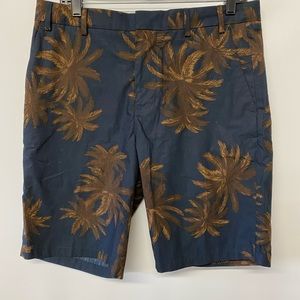 NWT Vince Mens Shorts 32 Navy Blue Floral